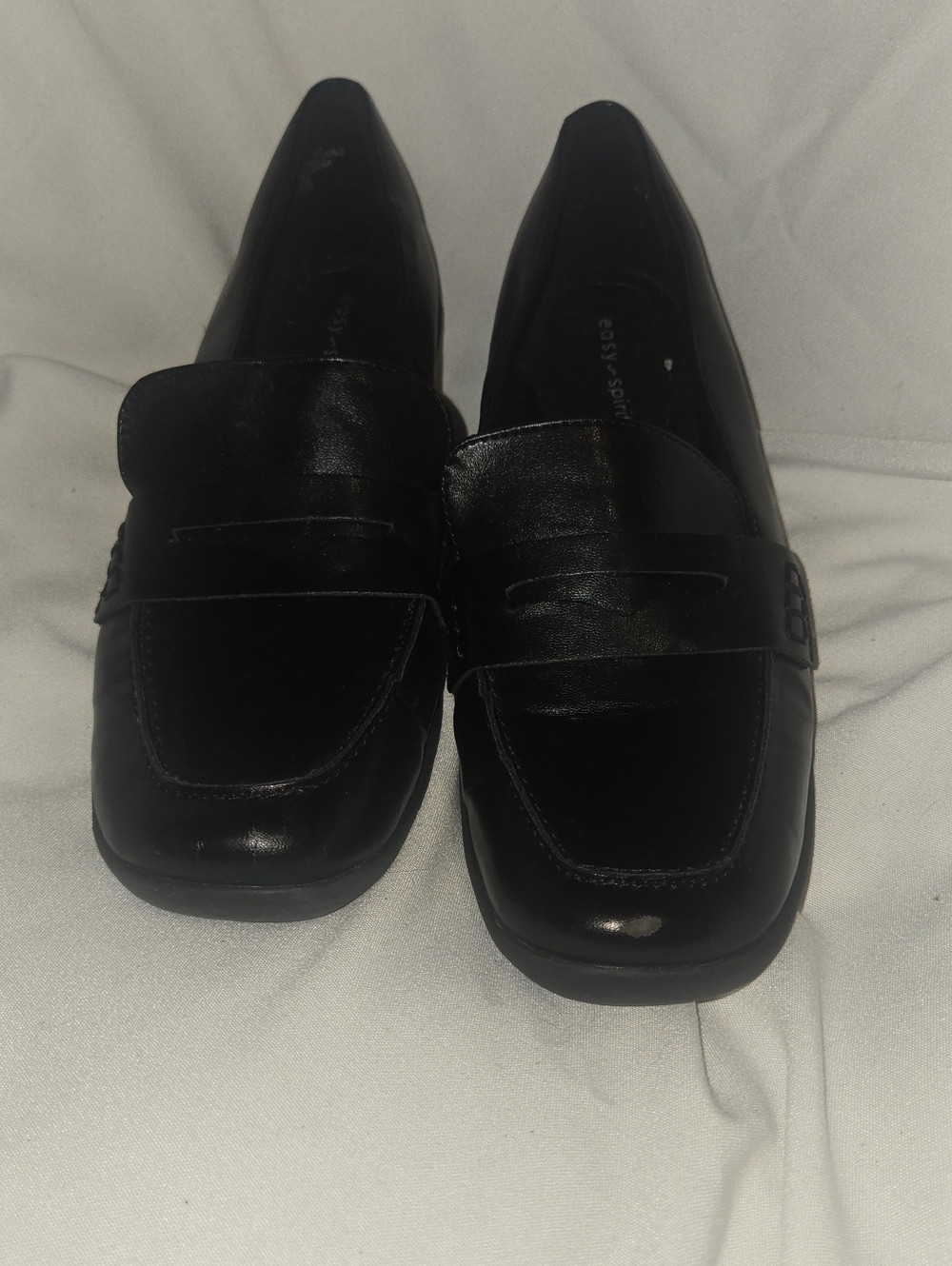 Easy Spirit Black Leather Slip-On Penny Loafers
